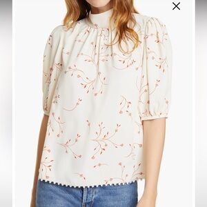 NWT Joie Alfrie Floral Print Blouse, Small